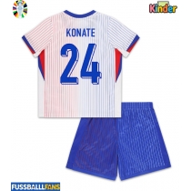 Frankreich Ibrahima Konate #24 Auswärts Trikotsatz Kinder EM 2024 Kurzarm (+ Kurze Hosen)